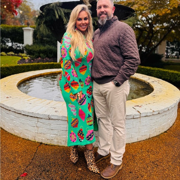 QOS knit ornament midi/maxi dress. Worn for 5 hours. EUC. Price due to demand. I - Picture 1 of 3